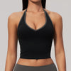 SPARK Color-block V-neck Halter Yoga Tank Top ZC9639