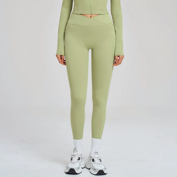 SPARK Cross High Waist Yoga Pants With Pockets For Women ZC2030