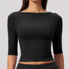 SPARK Women's Fitted Boat Neck Workout Shirt ZC8793