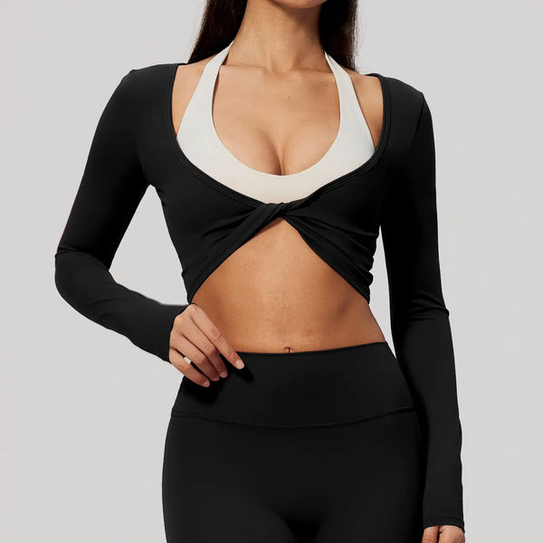 Spark Women's Long Sleeve Cropped Yoga Top ZC5529