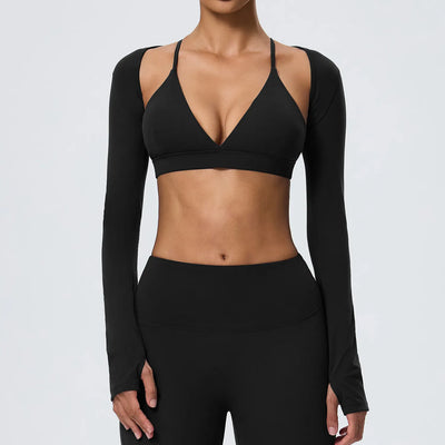 SPARK Women's Long-Sleeve Crop Yoga Shrug YEL62540