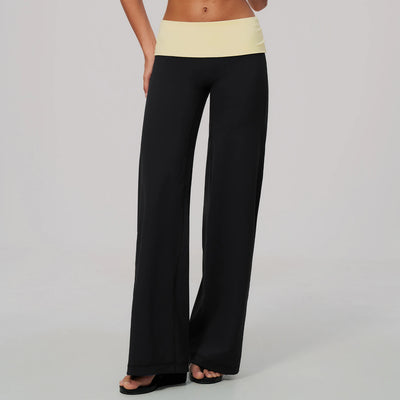 SPARK Women’s High-Waisted Color Block Fold-Over Yoga Pants ZC2585