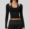 SPARK Women’s Color Block Stripe Yoga Long Sleeve Top ZC4549