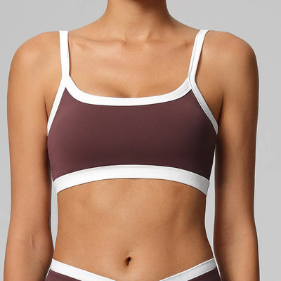 SPARK Women's Naked-Feel Contrast Color Yoga Bra CT2190