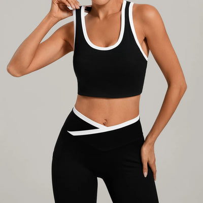 SPARK Women's Color Block U-Neck Yoga Tank Top TF4012