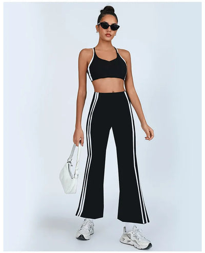 SPARK Color Blocking Criss-cross Back Yoga Two-piece Set PBD70