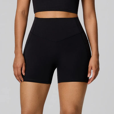 SPARK Women's High Waist Shaping Yoga Shorts with Pocket FYD247