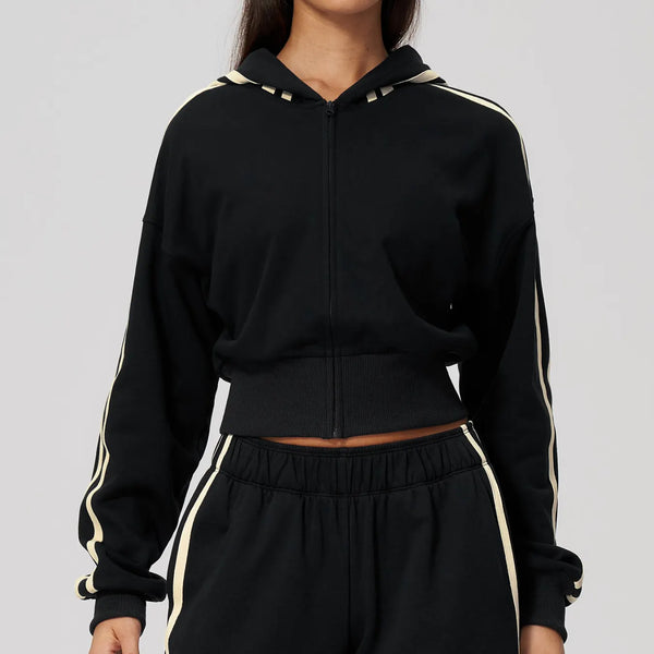 SPARK Women’s Color Block Cropped Hooded Jacket | Thick Warm Athletic & Casual Jacket ZC3005