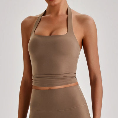 SPARK Women's Naked-Feel Halter Backless Yoga Tank Top LQ4150