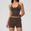 SPARK New Fashionable Contrast Color Yoga Outfit 2 Piece Set ZC4533
