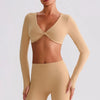 SPARK Twist Deep V Workout Cropped Top LQ8019