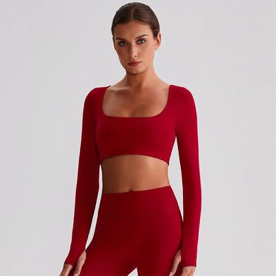 SPARK Recycled Square Neck Yoga Crop Top LQ8026