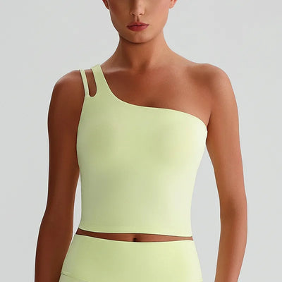 SPARK One-Shoulder Yoga Crop Tank Top LQ8029