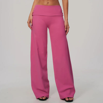SPARK Women's Folded Waist Yoga Wide Leg Pants ZC5529