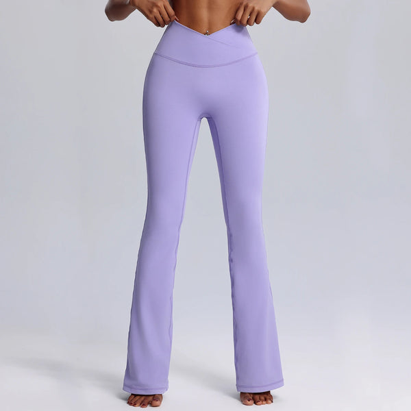SPARK New Cross Waist Yoga Fitness Flared Pants FYD223
