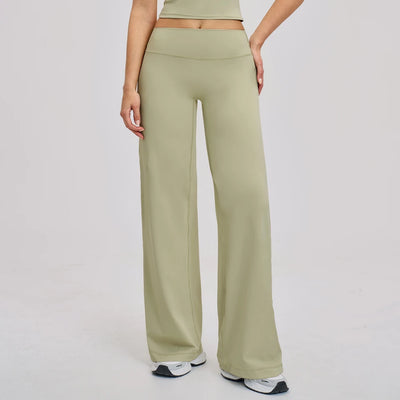 SPARK Brushed Slim-Fit Wide Leg Pants For Women ZC5529