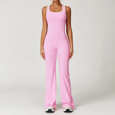 SPARK Hollow Back Dance Flared Jumpsuit ZC5009