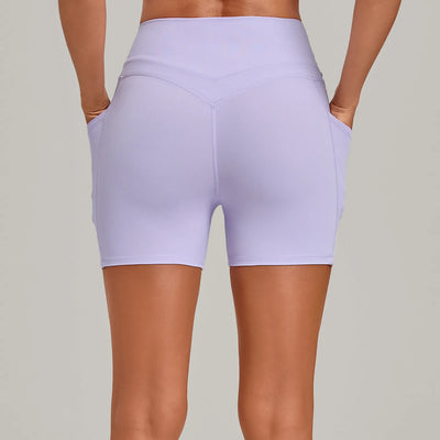 SPARK Women's Tummy Control High-Waisted Yoga Shorts with Pockets TF2116