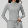 SPARK Women's Brushed Zip-Up Yoga Jacket | Stand Collar Workout & Running Jacket ZC9626-1