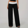 SPARK Women's Contrast Color High Waist Wide Leg Pant ZC9639