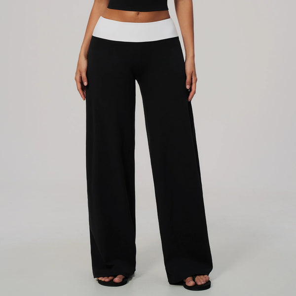 SPARK Women's Contrast Color High Waist Wide Leg Pant ZC9639