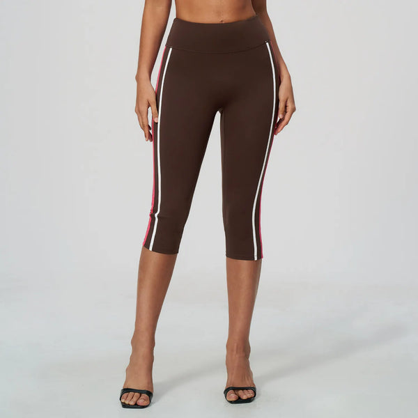 SPARK Women’s Color-Block High-Waisted Tummy Control Yoga Capri ZC2578