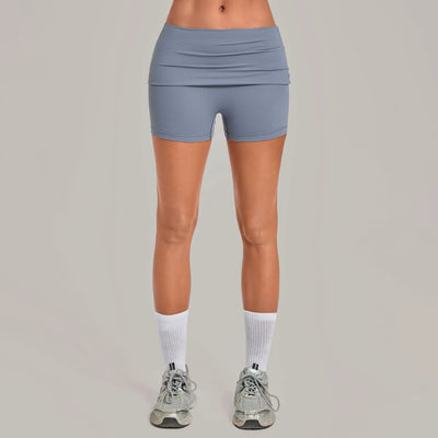 SPARK Women’s Fold-Over Waist Invisible Scrunch Yoga Shorts TF8402