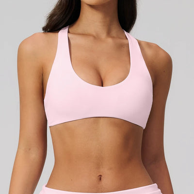 SPARK Women's Wide Halter Straps Cross Back Yoga Workout Bra ZC5558