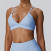 SPARK Women's Deep V Neck Crossover Yoga Sports Bra YEL52736