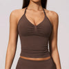 SPARK Seamless Halter V-Neck Open-Back Tank Top ZC4535