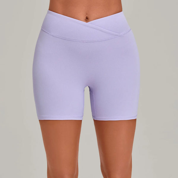 SPARK Women's Cross Waist Tummy Control Yoga Shorts TF9721