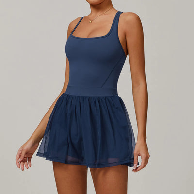 SPARK Fitness Tank Top with Pad Recycled Fabric Tennis Skirt ZC9091