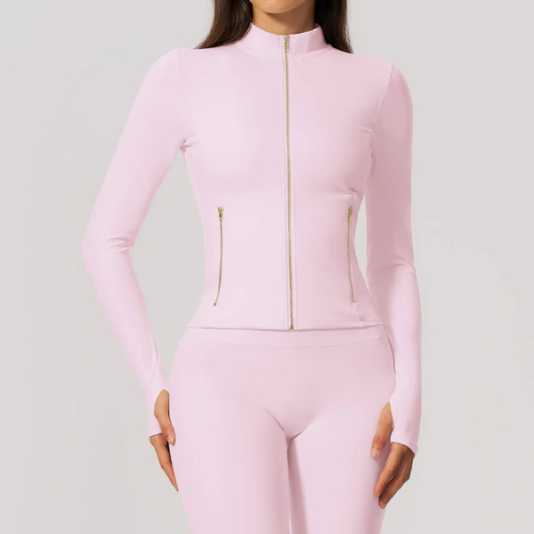 SPARK Women's New Slim-Fit Brushed Stretch Zip-Up Yoga Jacket ZC5529