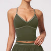 SPARK Women's Color-Block V-neck Halter Yoga Tank Top ZC9615