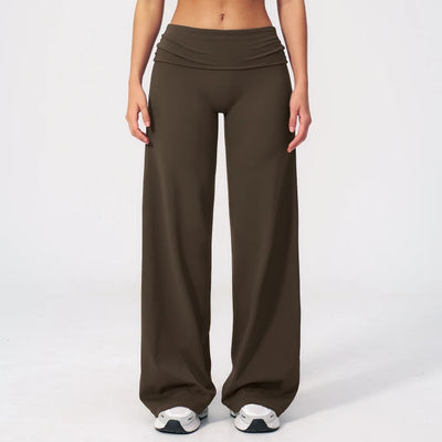 SPARK Women's Folded Waist Yoga Wide Leg Pants ZC5529