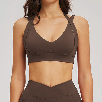 SPARK Women's Halter Neck Double Shoulder Straps Yoga Bra ZC2539