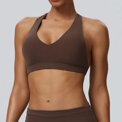 SPARK Women's Breathable Halter Neck Quick Dry Yoga Bra YEL62724