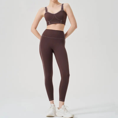 SPARK Contrast Color Line 2 Piece Yoga Suit QY4037