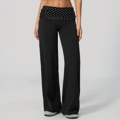 SPARK Retro Polka Dot Fold-Over Yoga Pants ZC4549