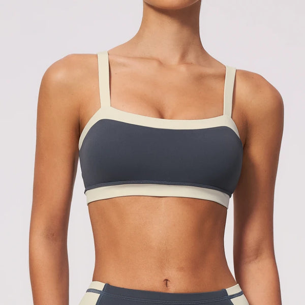 SPARK Color Block Nude Feel Yoga Sport Bra ZC2567