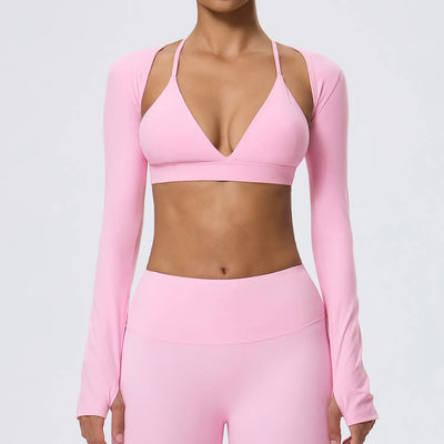SPARK Women's Long-Sleeve Crop Yoga Shrug YEL62540