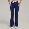 SPARK Color Block Cross Waist Yoga Flared Pants TF25129