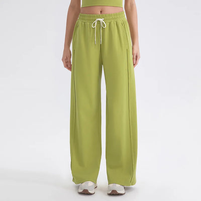 SPARK Drawstring Straight Leisure Sweat Pants YEL52316
