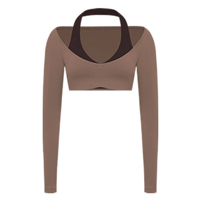 Spark Women's Halter Neck Crop Top Yoga Shirt FNK8816