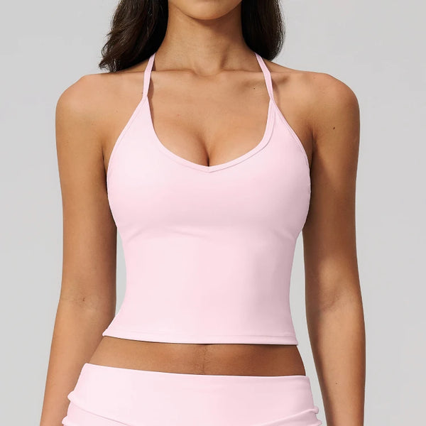 SPARK Women's Spaghetti Strap Halter Racerback Yoga Tank Top ZC5558