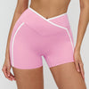 SPARK Contrasting Color Cross Waist Yoga Shorts ZC9528