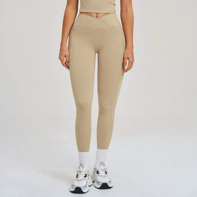 SPARK Cross High Waist Yoga Pants With Pockets For Women ZC2030