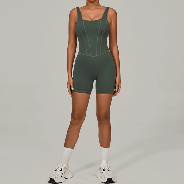 SPARK Quick-dry One-piece Workout Bodysuit with Adjustable Straps TF1410