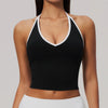SPARK Color-block V-neck Halter Yoga Tank Top ZC9639