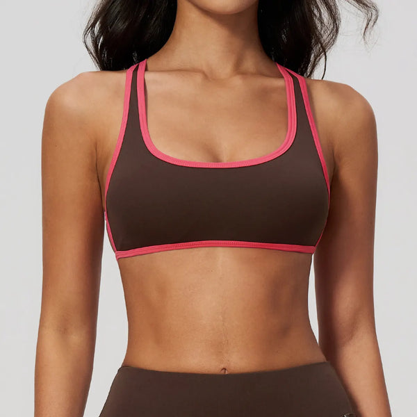 SPARK Women’s Cutout Crossover Back Naked-Feel Sports Bra ZC2578